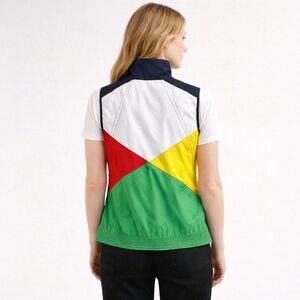 Lauren Ralph Lauren Reversible Colorblock Vest Women’s M Navy Yellow Windbreaker
